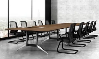 Modern Large Meeting Table with Aluminum Legs
