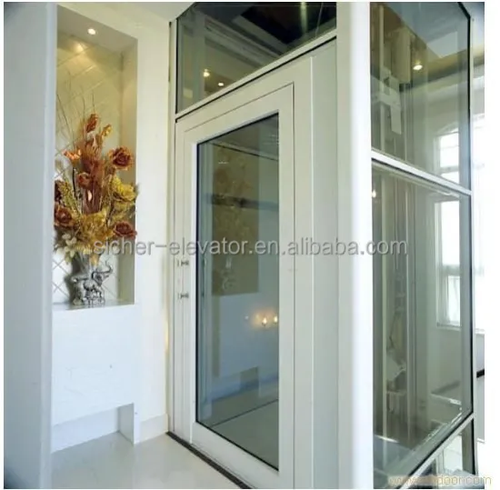 Small Home Lift 320kg 4 Persons Glass Cabin
