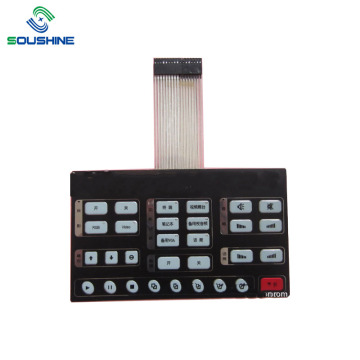 Dome button long lifetime membrane keypad with LED