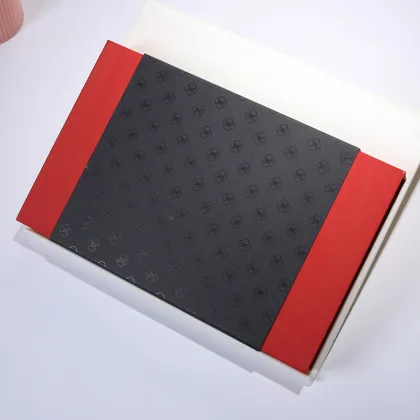 Custom Red Magnetic Box with Black Paper Sleeve