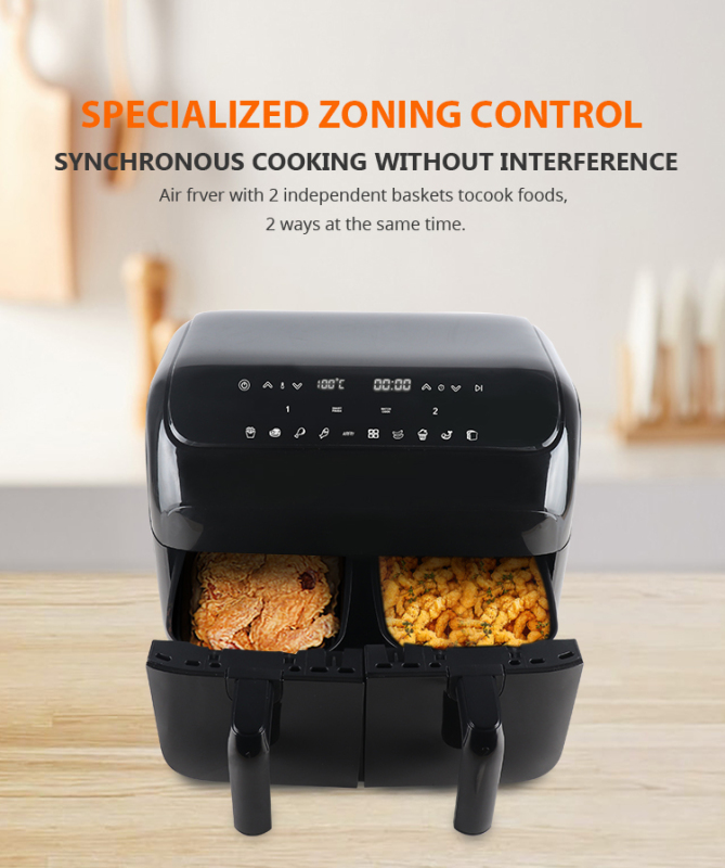 good looking digital 4L+4L mental air fryer