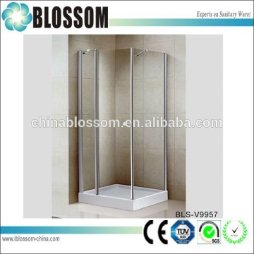 Square pivot shower cabin tempered glass shower door