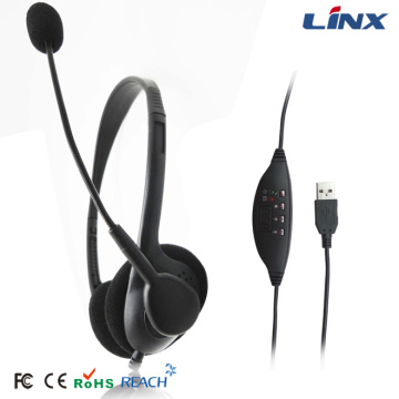 Headset USB Gaming OEM dengan Mikrofon untuk Skype