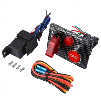 12V Racing Car Toggle Ignition Switch Panel & Start Button