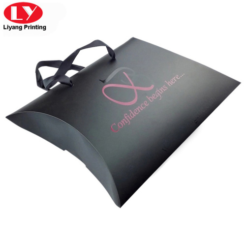 Black Hair Extension Pillow Box met lintgreep