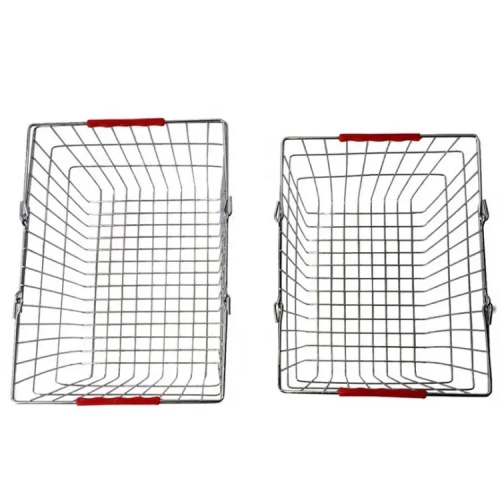 Supermarket Chrome Plated Iron Wire Shopping Basket