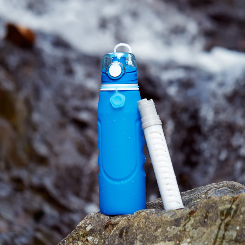 Outdoor Hiking Essential Filter Silicone Water Bottle
