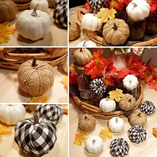 12 piezas de calabazas artificiales mixtas