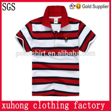 Short sleeves color combination kids cotton polo shirt