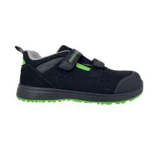 Black Microfiber Green Mesh Safety Shoes