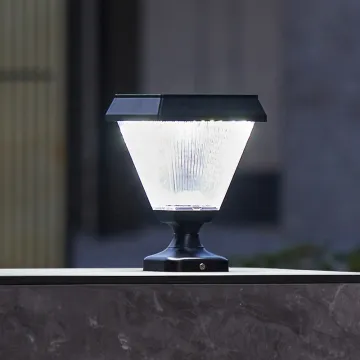 Solar Powered LED Pillar Lights - Large Outdoor Solar Lantern