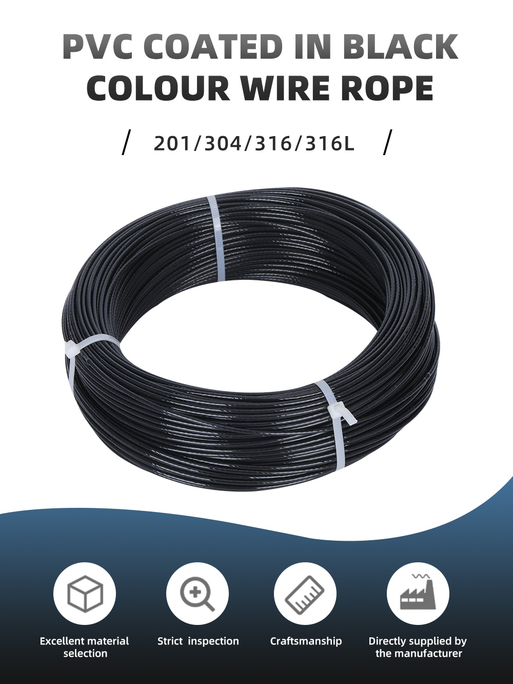 Pvc Coated Wire Rope Black 01