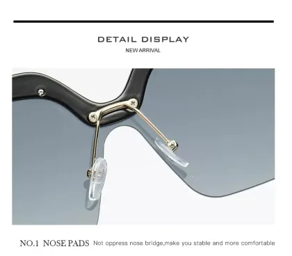 2023 Vintage Luxury Brand Oversized Shades for Women