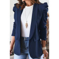 Frauen Puffärmel Revers Casual Blazer