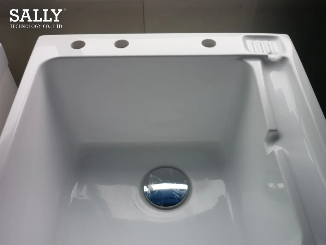 Sally Laundry Acrylique 22,2x24.4x12 pouces Évier Vanité Armoire de lavage pour la salle de douche Salle de bain ou cuisine