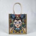 Jute Tote Bags With Leather Handles