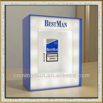 custom made acrylic led tobacco stand display, acrylic led cigarette case glorifier display stand