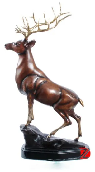 bronze metal deer sculptures