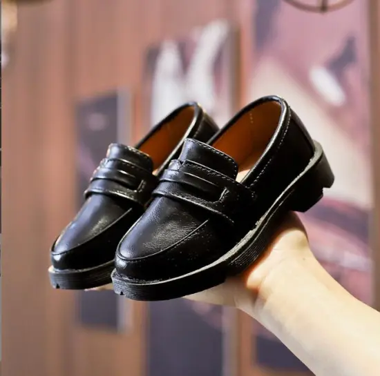 British Style Spring New Children's Shoes: Small Leather, Thick Soled, Anti-Skid, Boys and Girls Formal Single Shoes - Retro Kids Collection