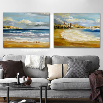 Holiday Seaside Beach Days Oil Painting