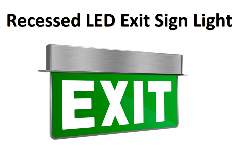 Recessed Exit Sign LED emergency light