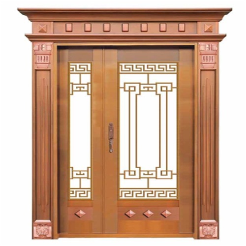 High Quality Handmade Copper Unequal Double Door