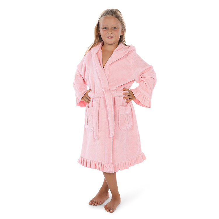 Cotton Terry Kids Bathrobe With Bottom Swing