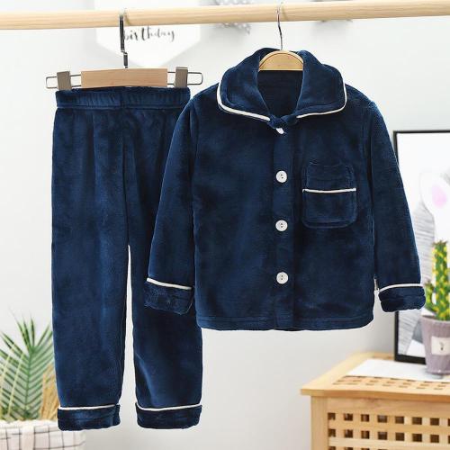 Jungen Korallen Fleece Pyjama Pullover Set