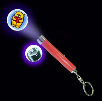 LED Projector torch keychain light,LOGO projector torch