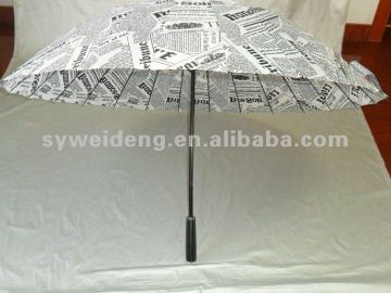 25"*24K straight newspaper print umbrella