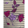 Stripe Flower Rayon Challis 30S Air-jet Printing Fabric