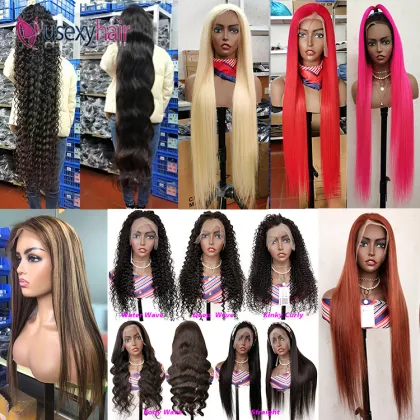 Highlight 1B Honey Brown Color Straight Human Hair Lace Front Wig Virgin Brazilian Hair Highlight Wig Transparent HD Frontal Wig