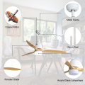 AC indoor ceiling fan with solid wood blades