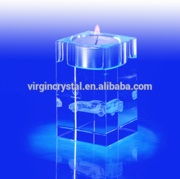 Wholesale cheap Crystal 3d laser engraved candleholder for wedding favor