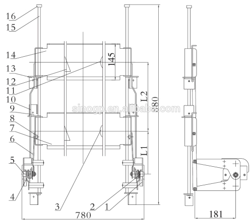 800mm Mid-placed Switchgear Cabinet Shutter Mechanism 5gp.320.010, High ...