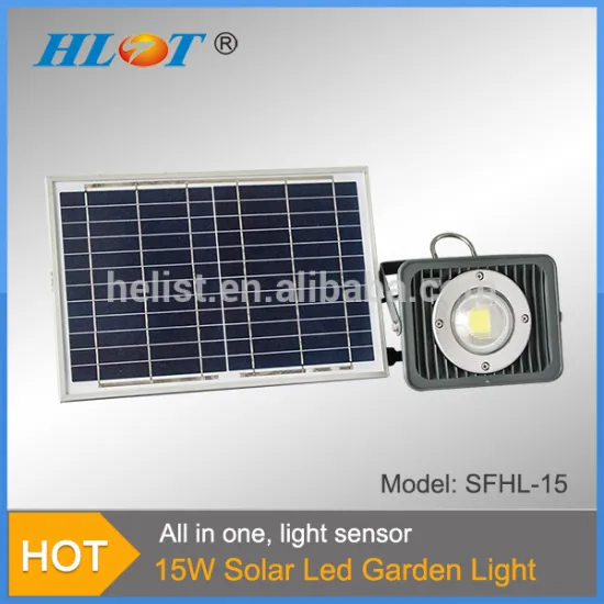 Outdoor IP65 Auto Sensing 15W LED Solar Flood Light with Timer