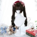 Peluca lolita de mujer de cabeza completa-Negro marrón