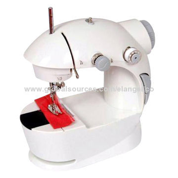 4-in-1 mini sewing machine with built-in light to help you do some sewing easily at home, 2 speeds
