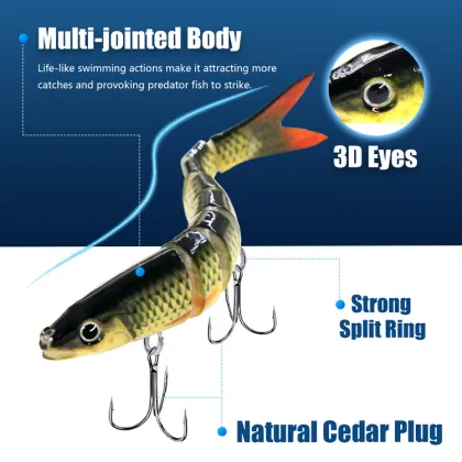 Wholesale Multi-Jointed Swimbait 19g 13.5cm 8 Segments Bass Wobbler Hard Bait Plastic Fishing Lures