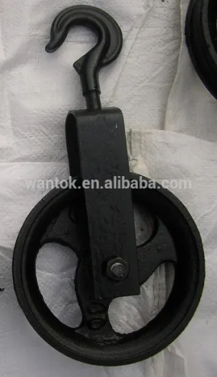 Single Wheel Sheave Pulley Rope Pulley with forged hook