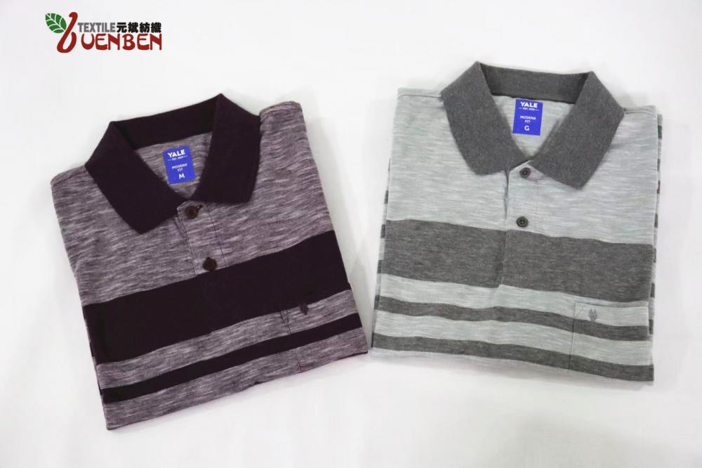 YD Stripe Slub Jersey Polo Masculino