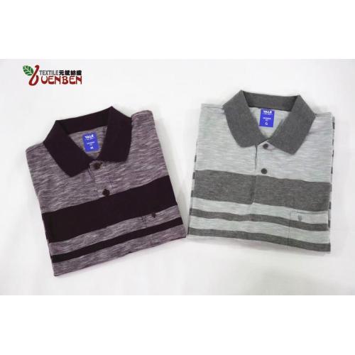 YD Stripe Slub Jersey-piké för män