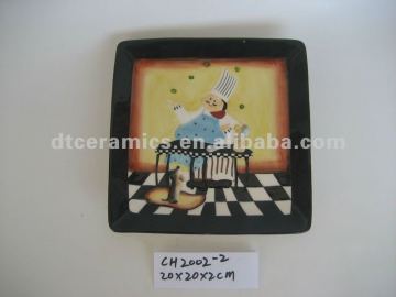 cook set hand painted square plate