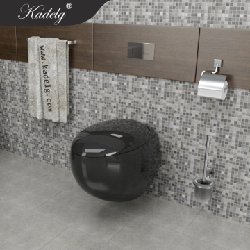 Black Wall-Mounted Egg Pod Toilet Seat for UK Design Sanitary Ware