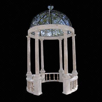 Decorative white roman stone column gazebos