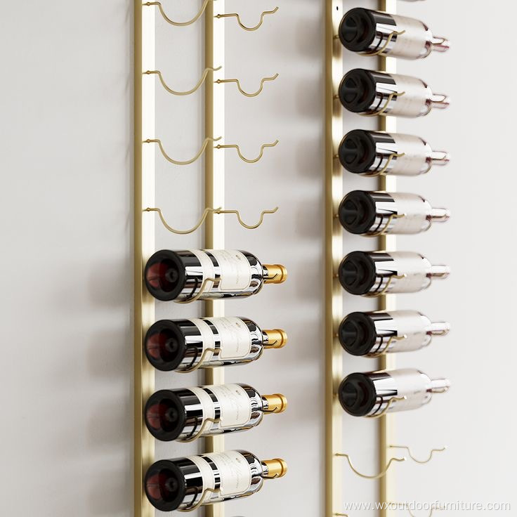 European Style Custom Free sample iron work supermarket bar Wall Mounted Display wine rack storage Cabinet