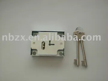 zinc plated 7 levers drawer lock with 2 zinc keys