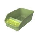 Caja de arena para gatos de plástico, bandeja de tocador portátil de 20L, gran capacidad, cara alta, fácil limpieza, suministros de viaje ligeros para mascotas