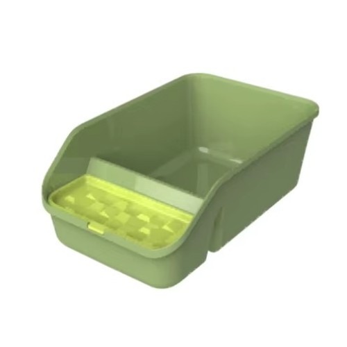 Caja de arena para gatos de plástico, bandeja de tocador portátil de 20L, gran capacidad, cara alta, fácil limpieza, suministros de viaje ligeros para mascotas