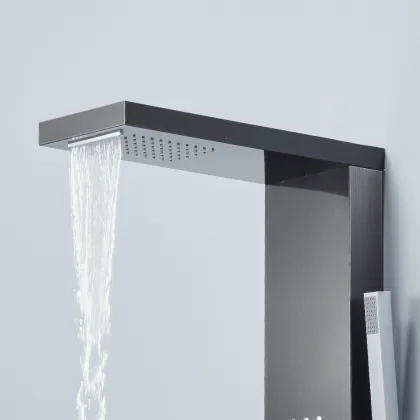 Black Oil Rubbed Bronze Shower Panel with Thermostatic Faucet